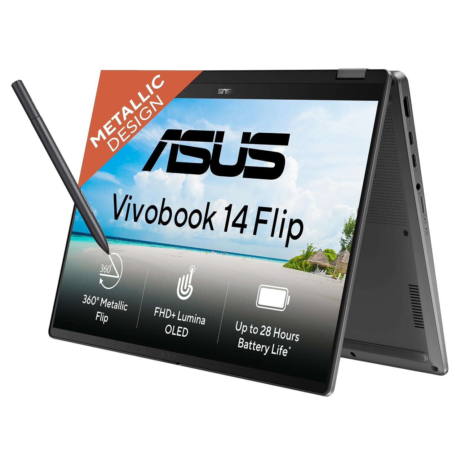 FLIP TP3407SA-SG184WS ASUS Vivobook 14 Flip TP3407SA-SG183WS - Intel Core Ultra 5 226V / 16GB / 512GB / Intel Arc Graphics / 14" FHD+ OLED Touch 60Hz / Windows 11 Home / Ms-Office Home 2024 / 1.57 Kgs / 1-Year Global Warranty. - Image 1