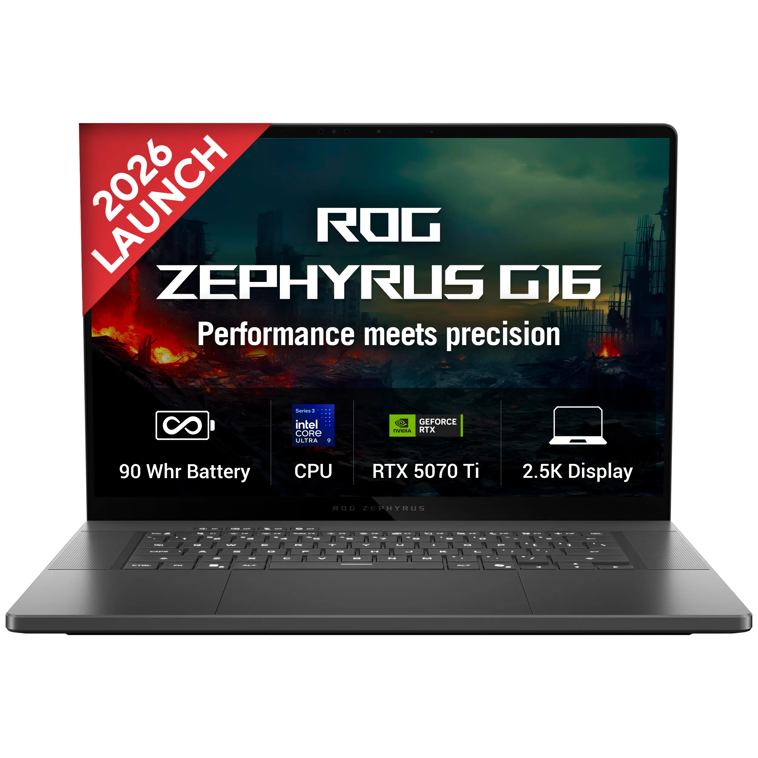 TB112WS ROG Zephyrus G16 GU606AR-TB112WS - Intel Core Ultra 9 386H / 32GB LPDDR5X / 1TB / RTX 5070Ti -12GB / 16" 2.5K OLED ROG Nebula 240Hz / Windows 11 Home / Ms-Office Home 2024 / 1.95 Kgs / 1-Year Global Warranty - Image 1