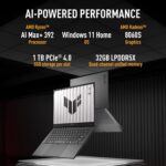 ASUS TUF A14 FA401EA-RG020WS- AMD Ryzen AI MAX+ 392 / 32GB LPDDR5X / 1TB SSD / AMD Radeon™ 8060S Integrated Graphics / 14” 2.5K  165Hz / Windows 11 Home / Ms-Office Home 2024 / 1.48 Kgs / 1-Year Global Warranty - Image 3