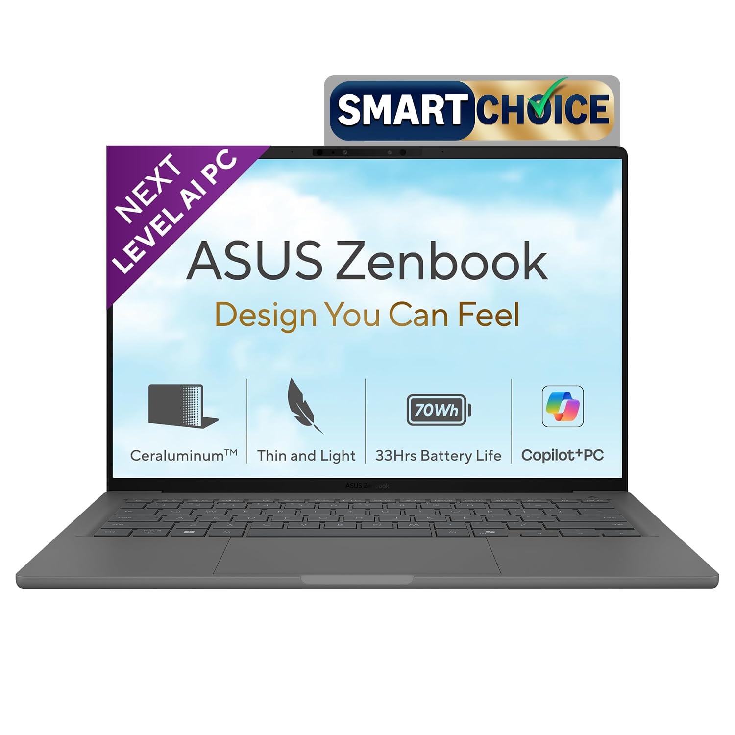 a14 UX3407NA-QD226WS ASUS Zenbook A14 UX3407NA-QD226WS - Snapdragon X2 Elite X2E88100 / 16GB / 512GB / Qualcomm Adreno GPU / 14” FHD+ OLED 60Hz / Windows 11 Home / Ms-Office Home 2024 / 0.99 Kg / 1-Year Global Warranty. - Image 1