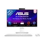 ASUS AiO V440VAB-KWC3001WS -Intel Core 3 100U / 8GB DDR5 / 512GB / Intel® Graphics / 23.8" FHD (1920 x 1080) 100Hz/ Wireless Keyboard & Mouse / Windows 11 Home / Ms Office Home / 5.46 Kgs / 1-Year Warranty